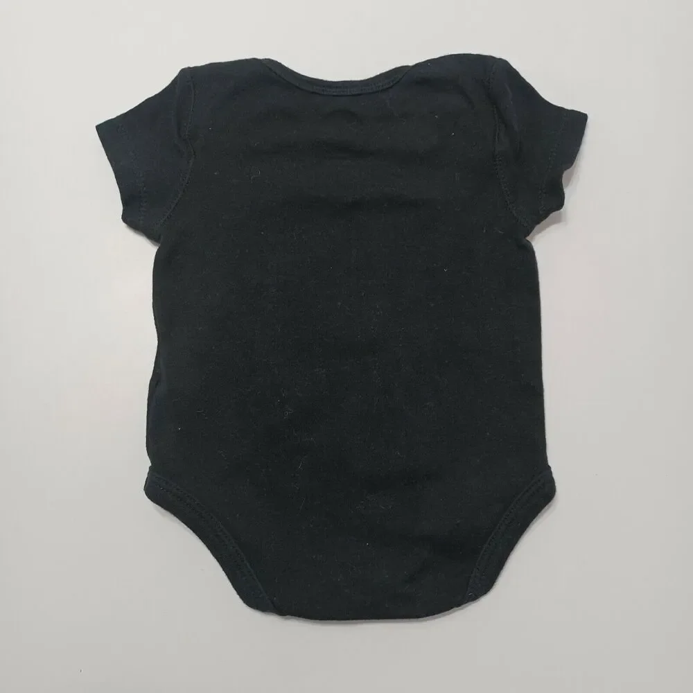 Pittsburgh Penguins NHL Boy 3 Month Bodysuit Orange Blue Logo Snaps Short Sleeve